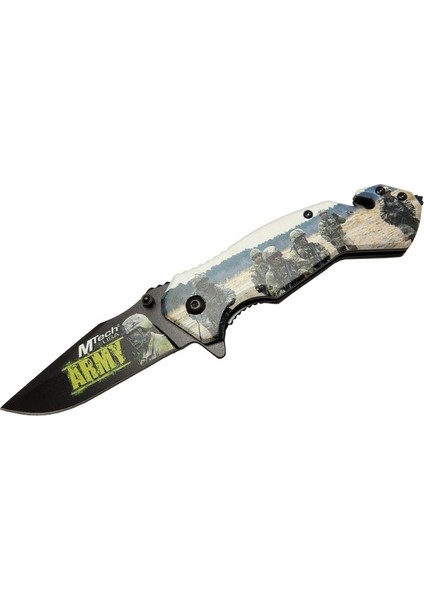4 23 3 Army Kurtarma / Kamp Çakı 20CM - Yarı Otomatik, Cam Kırma ve Ip Kesme Aparatlı