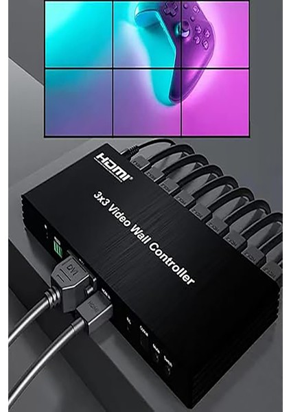 3x3 HDMI Vıdeo Wall Controller Duvar Panel Vıdeo 9 Ekran Genişletici Kontrol Cihazı modelleri
