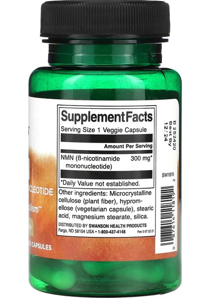 Nmn Nicotinamide 300 mg30 Veggie Capsul