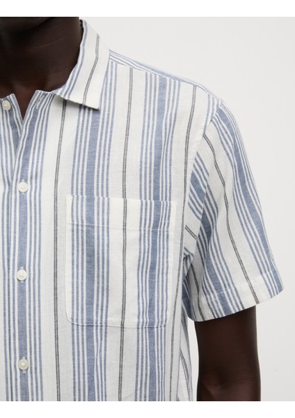 Kolay Ütülenebilir Saf Pamuklu Çizgili Gömlek​ fırsatları