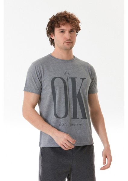 It`s Ok Baskılı Bisiklet Yaka Tişört