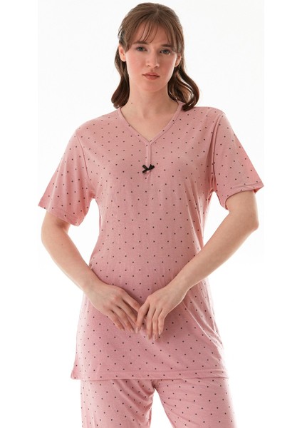 Yıldız Desenli Kısa Kol Büyük Beden Kapri Pijama Takımı fiyatları