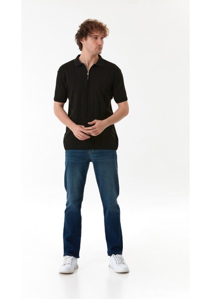 Şeritli Polo Yaka Yarım Fermuarlı Triko Tişört fiyatları