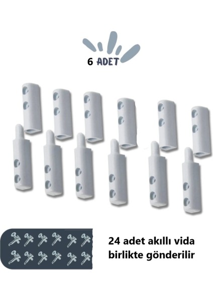 Sineklik Menteşesi, Beyaz 6 Adet