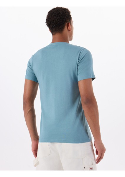 Bisiklet Yaka Desenli Mavi Erkek T-Shirt M4GI70KC9X0G7DV Ss Cn Basıc Pıma indirimleri