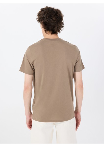 Bisiklet Yaka Desenli Kahve Erkek T-Shirt M4GP39K7HD0G1EC Ss Guess Emb Pıma