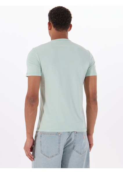 Bisiklet Yaka Desenli Yeşil Erkek T-Shirt M5GI04I3Z14G8CV Ss Cn Saıl Boat modelleri