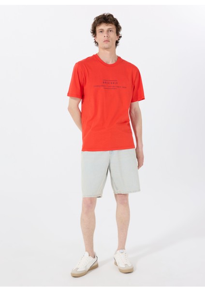 Bisiklet Yaka Kırmızı Erkek T-Shirt 12288375_JORREMINDER Tee Ss Crew Ne