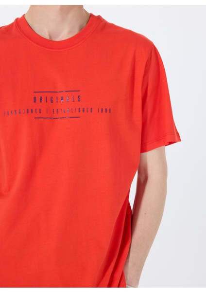 Bisiklet Yaka Kırmızı Erkek T-Shirt 12288375_JORREMINDER Tee Ss Crew Ne