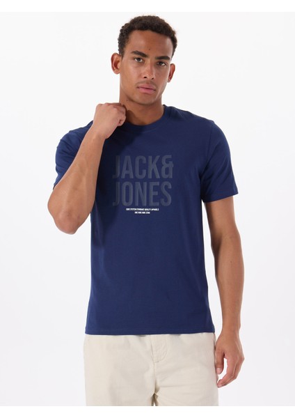 Bisiklet Yaka Lacivert Erkek T-Shirt 12288525_JCOTONAL Tee Ss Crew Neck