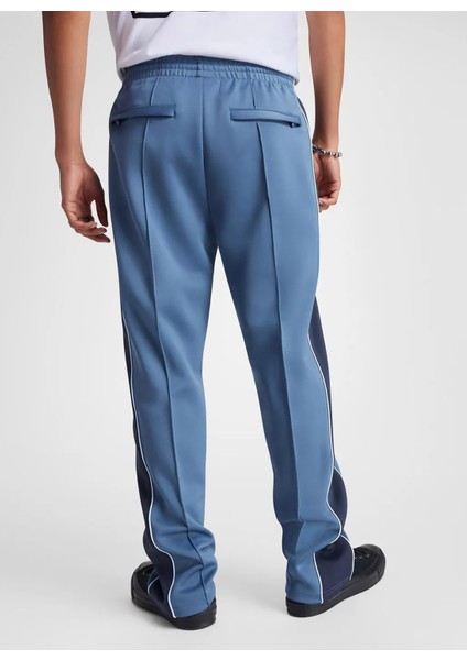 10027328.480 Retro Track Pants Mavi Lastikli Bel Regular Fit Düz Erkek Eşofman Altı