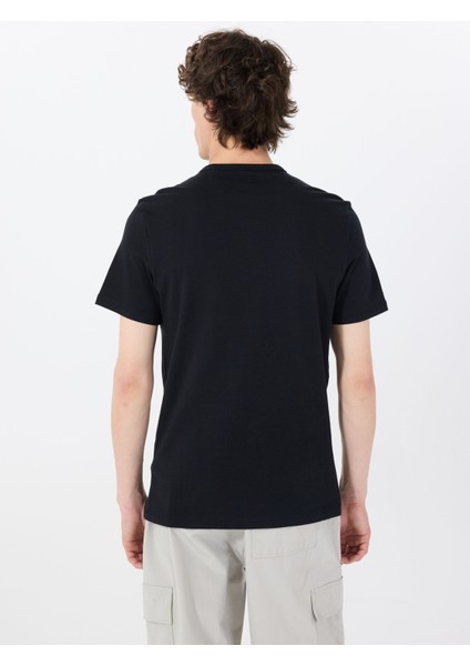 Bisiklet Yaka Desenli Siyah Erkek T-Shirt M5GI04I3Z14JBLK Ss Cn Saıl Boat