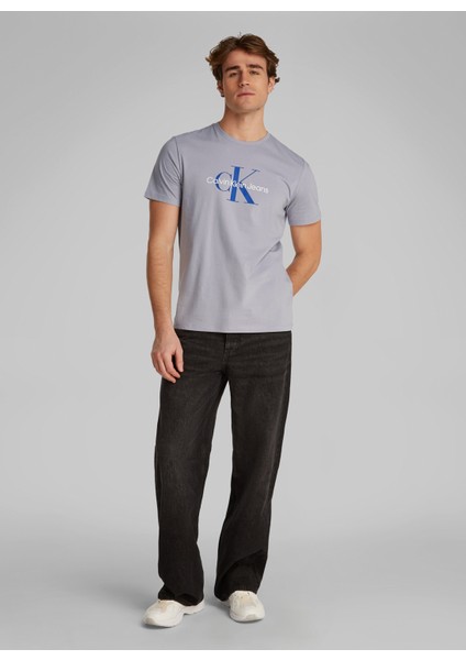 Açık Gri Erkek T-Shirt LV040EM286G71 Ss Hero Monologo 30S