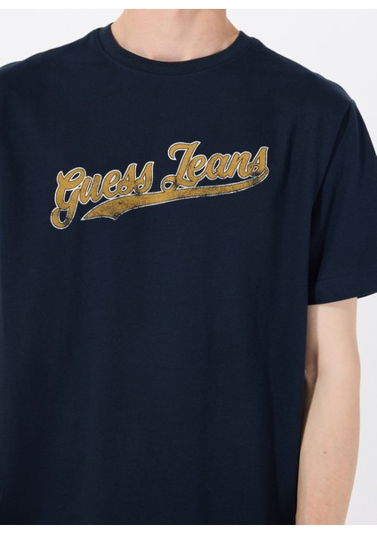 Bisiklet Yaka Desenli Lacivert Erkek T-Shirt M5GI54K8FQ4A71W Gj Ss Cn Reg 1981 fırsatları
