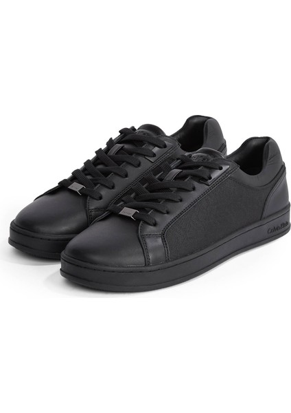 Siyah Erkek Sneaker Low Top Lace Up Eyelet Jaq Mono