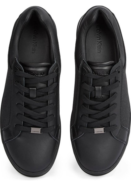 Siyah Erkek Sneaker Low Top Lace Up Eyelet Jaq Mono