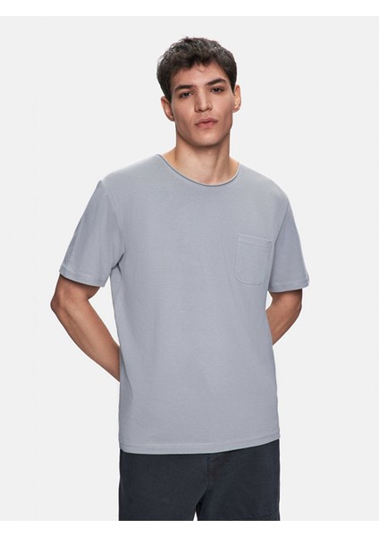 Erkek Basıc Sıfır Yaka Kısa Kollu Regular Gri T-shırt fiyatları
