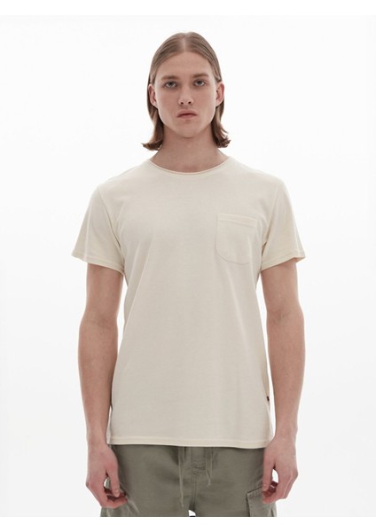 Erkek Basıc Sıfır Yaka Kısa Kollu Regular Bej T-shırt fiyatları