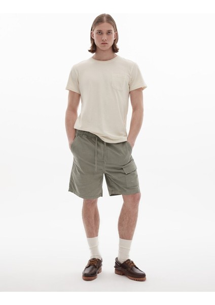 Erkek Basıc Sıfır Yaka Kısa Kollu Regular Bej T-shırt indirimleri
