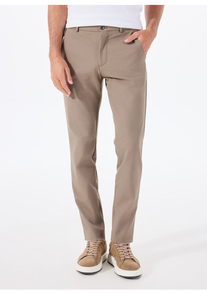 Normal Bel Normal Paça Standart Vizon Erkek Pantolon BBFW24MPT017