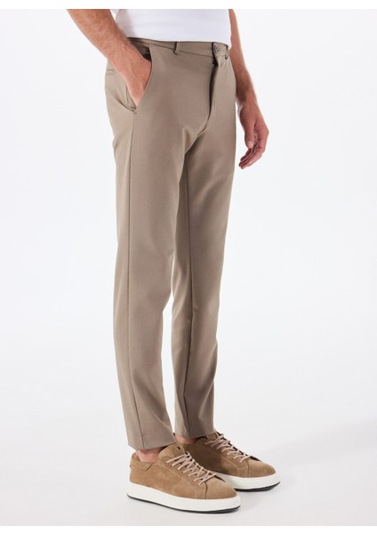 Normal Bel Normal Paça Standart Vizon Erkek Pantolon BBFW24MPT017