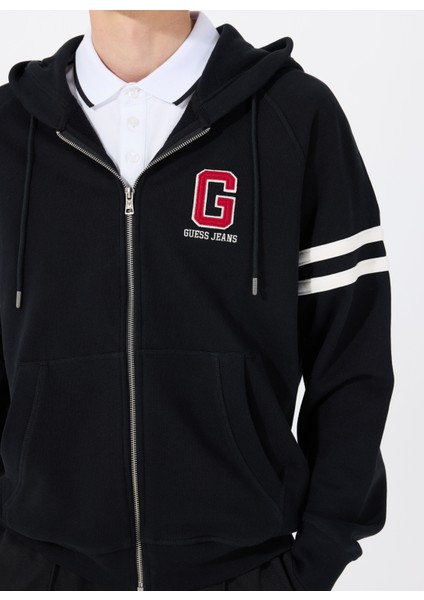 Bisiklet Yaka Siyah Erkek Sweatshırt M5GQ26KCPR1JBLK Gj Zıp Hood Reg G modelleri