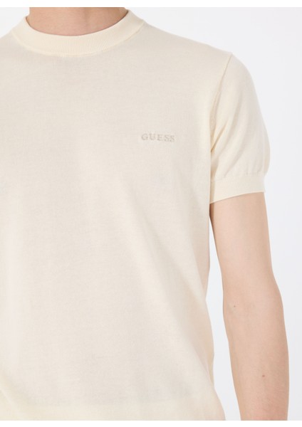 Bisiklet Yaka Standart Desenli Beyaz Erkek Kazak M4GR05Z3DN1G047 Cornell Washed Ss fırsatları