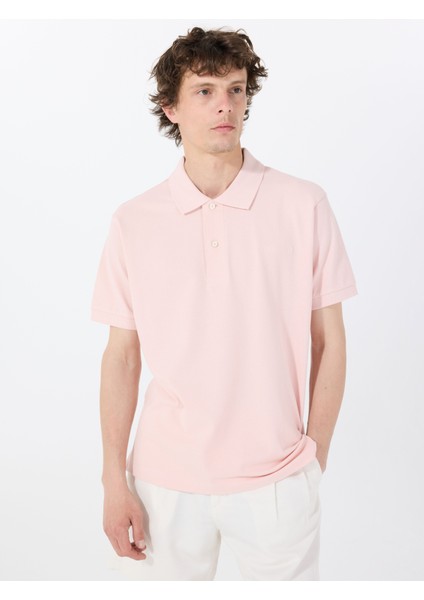 Desenli Pembe Erkek Polo T-Shirt M4BP29KCJV1G6R4 Gj Ss Embro Logo modelleri