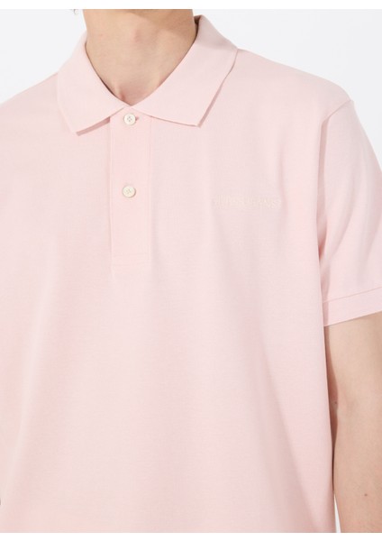 Desenli Pembe Erkek Polo T-Shirt M4BP29KCJV1G6R4 Gj Ss Embro Logo fırsatları
