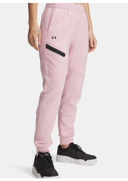 1379846-647 Unstoppable Flc Jogger Pembe Lastikli Bel Loose Fit Düz Kadın Eşofman Altı