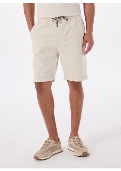 Slim Fit Krem Erkek Şort M5GD55WH4EAG1CV Axel Short Co Lın