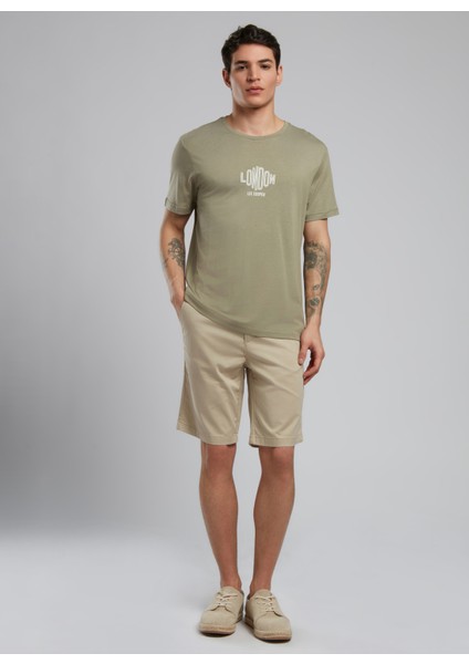 Slim Tapered Haki Erkek Şort 252 Lcm 221017 Lone Haki