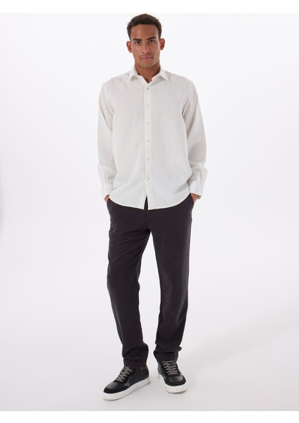 Gmg Fırenze Slim Fit Gömlek Yaka Ekru Erkek Gömlek GU25MSS02218