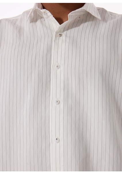 Gmg Fırenze Slim Fit Gömlek Yaka Ekru Erkek Gömlek GU25MSS02218