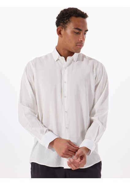 Gmg Fırenze Slim Fit Gömlek Yaka Ekru Erkek Gömlek GU25MSS02214