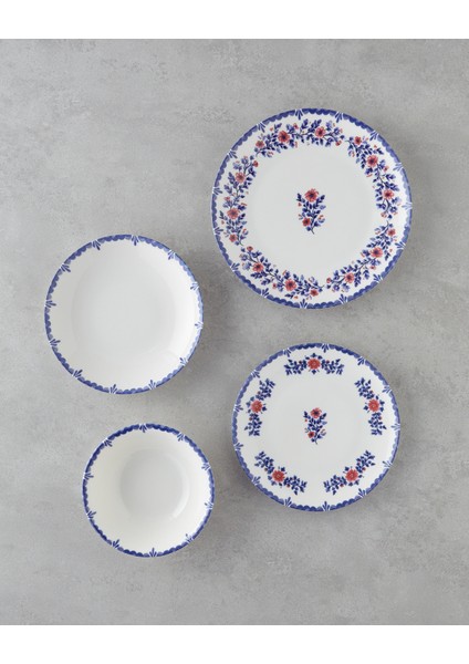 Bluebell Porselen Yemek Takımı 24 Parça 6 Kişilik Mavi modelleri