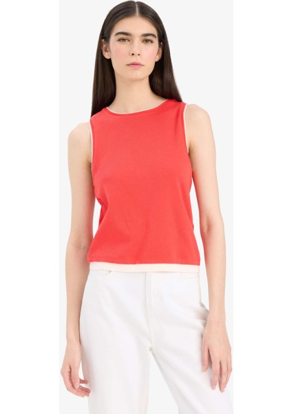 Slim Fit Dar Kesim Bisiklet Yaka Ribana Atlet F5581AX25SM fırsatları