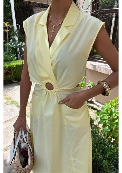 Göbeği Halka Detaylı Midi Boy Elbise 2896 modelleri