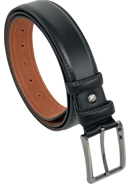 3.5 Cm. Klasik Deri Dikişli Model Düz Renk Erkek Kemer Açık Kahverengi modelleri