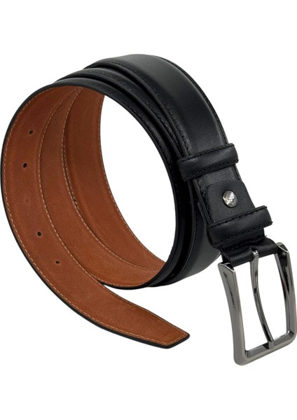 3.5 Cm. Klasik Deri Dikişli Model Düz Renk Erkek Kemer Açık Kahverengi fırsatları