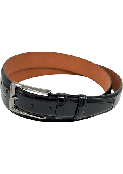 3.5 Cm. Klasik Deri Dikişli Model Düz Renk Rugan Kemer Siyah fiyatları