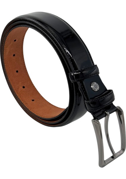 3.5 Cm. Klasik Deri Dikişli Model Düz Renk Rugan Kemer Siyah modelleri