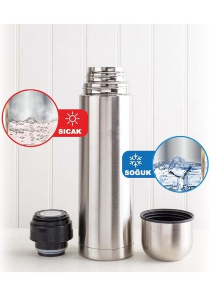 Bardaklı 500 ml Celık Termus Cay Kahve Mama Termus