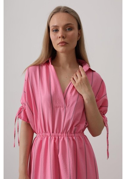 Beli Lastikli Elbise - Pembe fırsatları