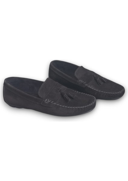 GR0313 Hakiki Süet Deri Saraçlı Rok Erkek Loafer Babet Ayakkabı