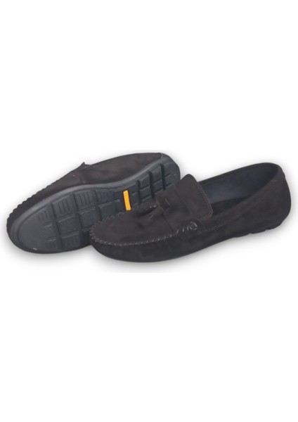 GR0313 Hakiki Süet Deri Saraçlı Rok Erkek Loafer Babet Ayakkabı