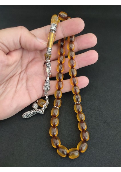 Şevket Alkan Usta Eseri 925 Ayar Gümüş Nakkaş Sıkma Kehribar Sertifikalı 7855 indirimleri