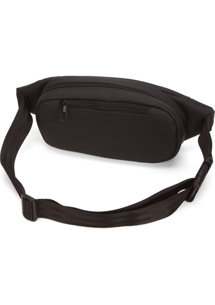 Erkek Siyah Deri Crossbody Çapraz Göğüs Omuz ve Bel Çantası NEWPOLO333