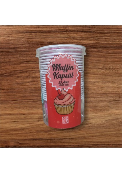Muffin Kapsül Pembe Puantiyeli 25'li Fırınlanabilir
