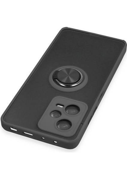 Xiaomi Poco X5 5g Kılıf Montreal Yüzüklü Silikon Kapak - Siyah Gnzrz
